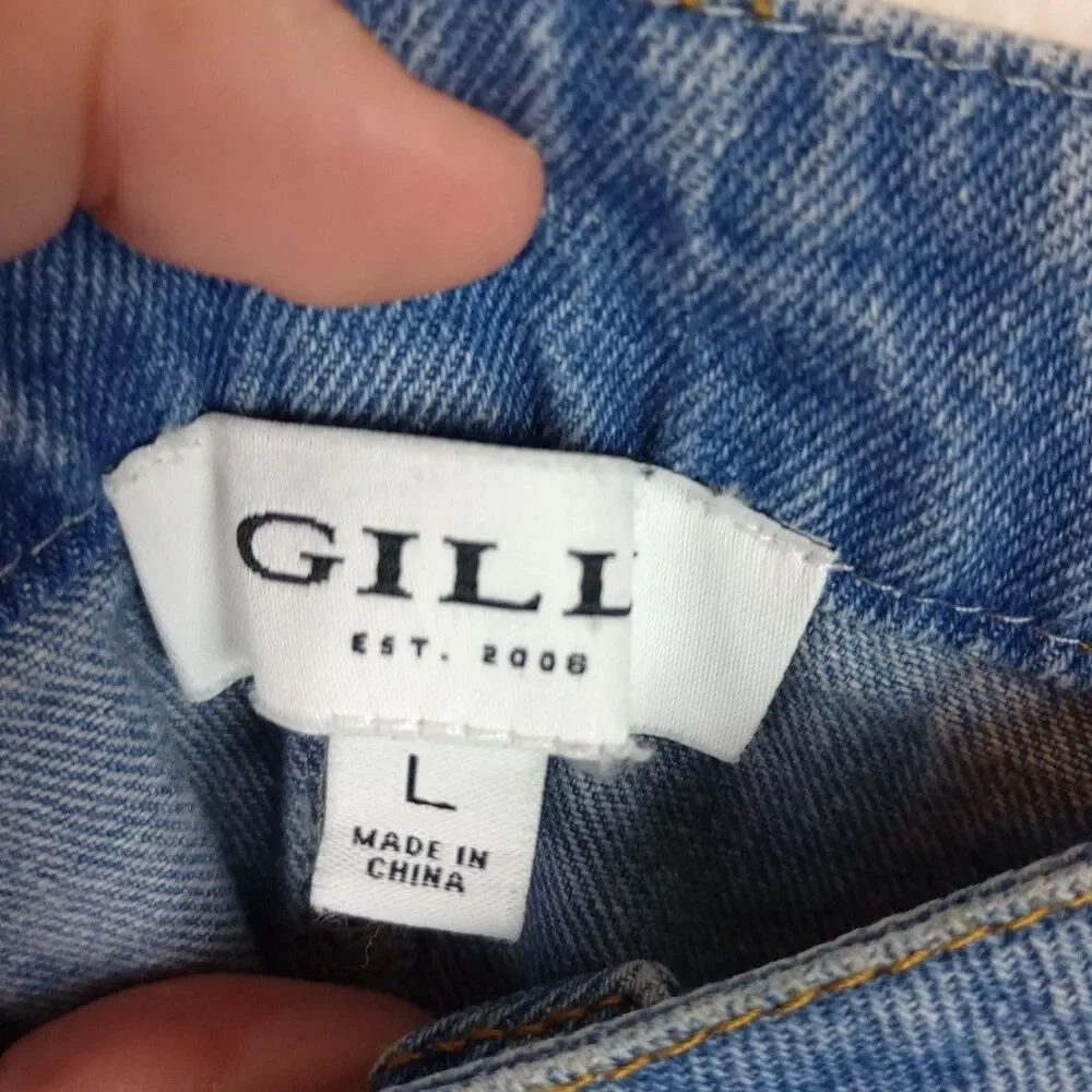 Gilli Womens Mom Jeans High Waist Straight Denim Pants Size Large